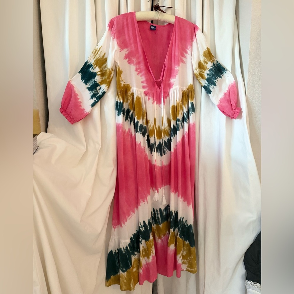 Salty Waves Tie-dye Long Dress Free Size